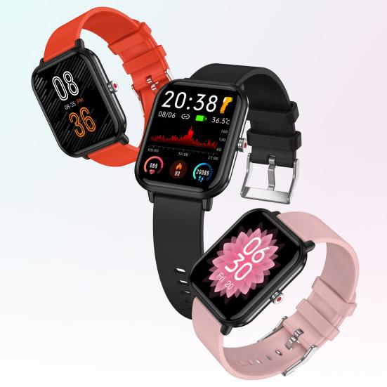 Q9Pro 1.7 İnç Akıllı Saat Çok Fonksiyonlu Büyük Dokunmatik Ekran IP68 Su Geçirmez Spor Bileklik Kalp Atış Hızı Kan Basıncı Sıcaklık Fitness