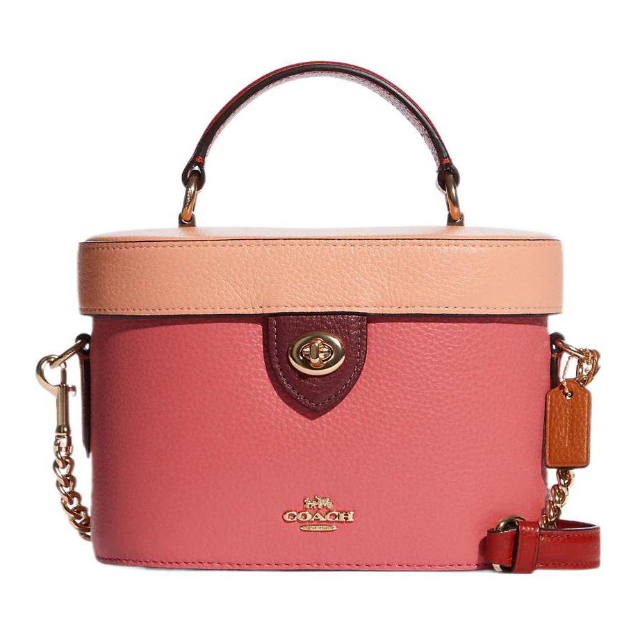 

Новая кожаная сумка-коробка COACH Kay, сумка через плечо, маленький размер, женская, градиентный румяно-розовый C8745-IMSMX 50.0*24.2*33.9CM