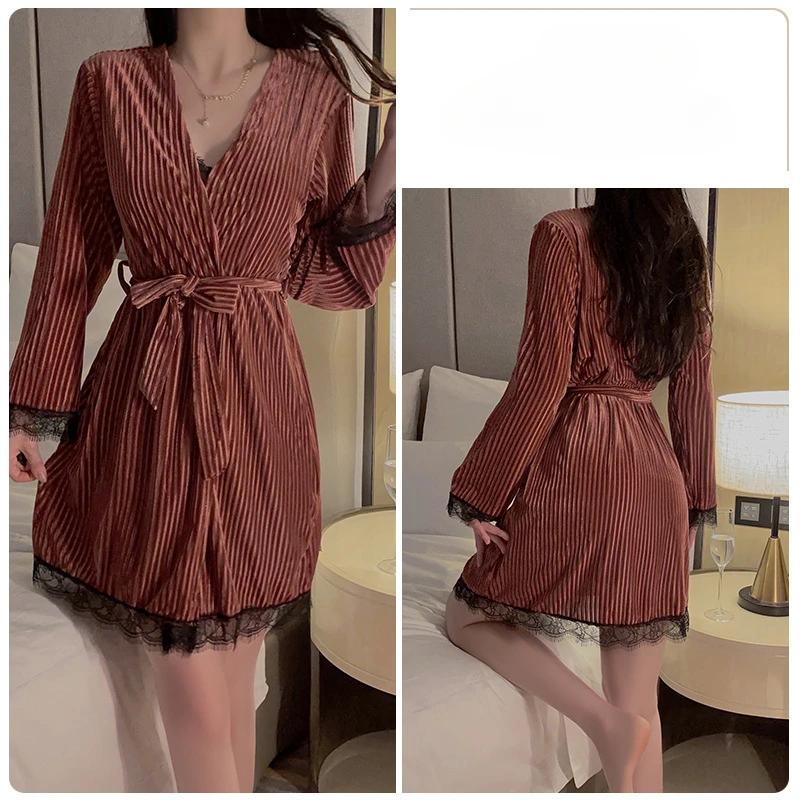 Simple Suspender Pajamas, Women's Winter Lace-up Pajamas, Women's Pajamas Sets, Women's Pajamas Underwear