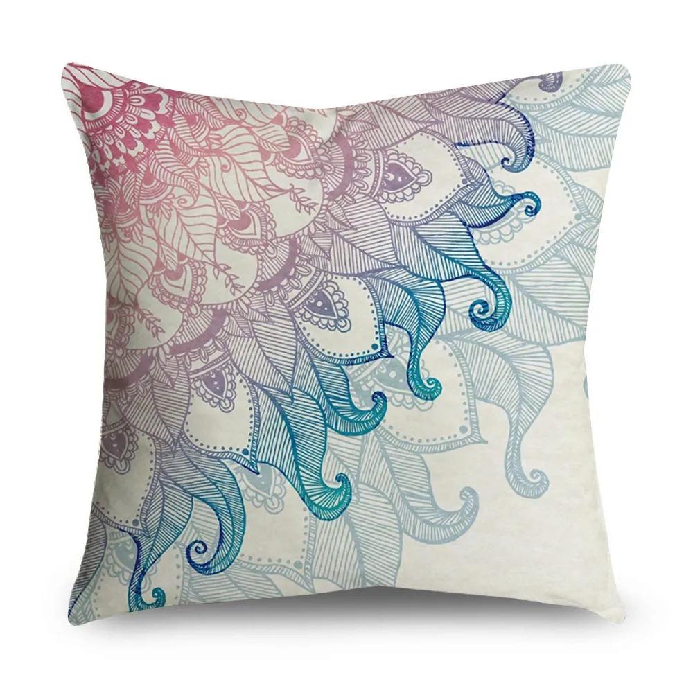 Dekorativer Mandala Kissenbezug 45 * 45cm Polyester Kissenbezug Heimdekoration Überwurf Böhmen Stuhl Sofa Kissenbezug