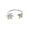 New 925 Silver Three-Leaf Clover Alphabet Heart Flower Women's Ring Suitable for Wedding Party Fashion DIY Gift