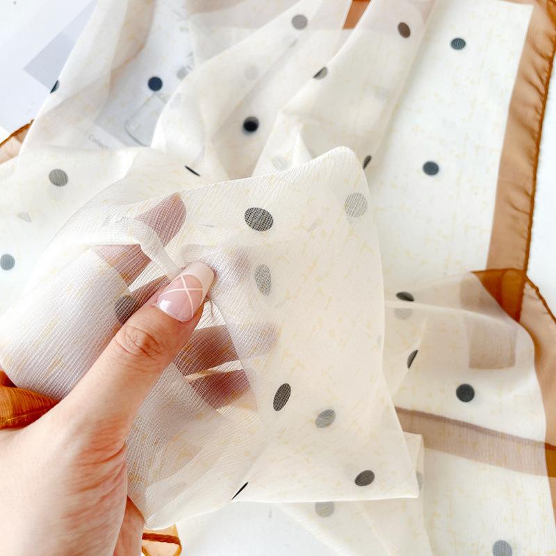 Korean Decorative Scarf Scarf Summer Scarf Square Scarf High-end Thin Style Xiliya Printed Square Scarf Tied Hair Strap