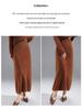 Autumn/Winter 100% Wool Solid Color Women's Slimming Midi Knitted Skirt