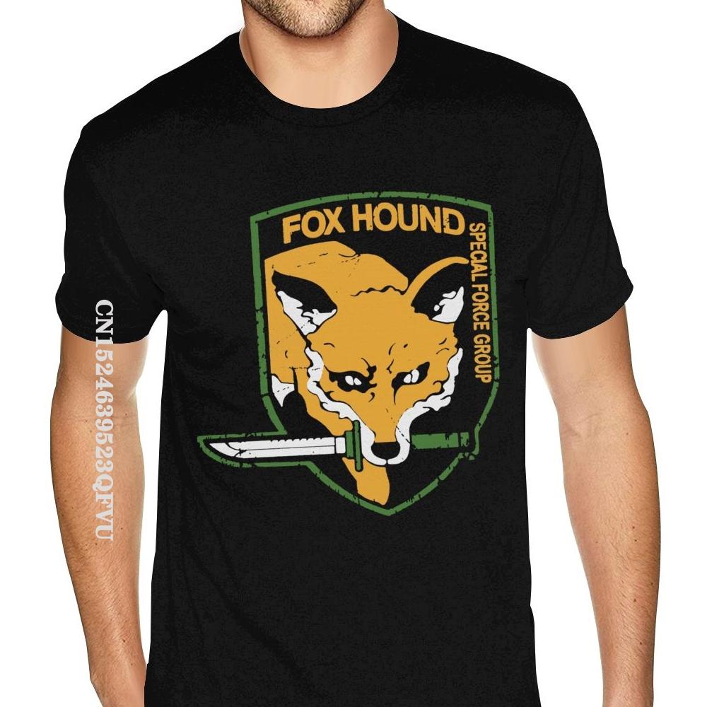 Printing Metal Gear Solid Fox Hound Tees For Men Popular England Style Tshirts Men Full Cotton Gothic Style Tees Shirt