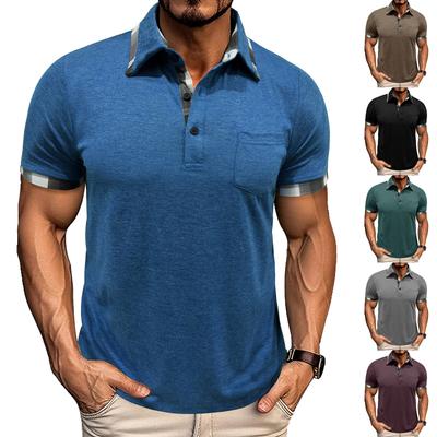 Men's Casual ,color Outdoor Sportswear, Men's Lapel Pocket Short,sleeved Top