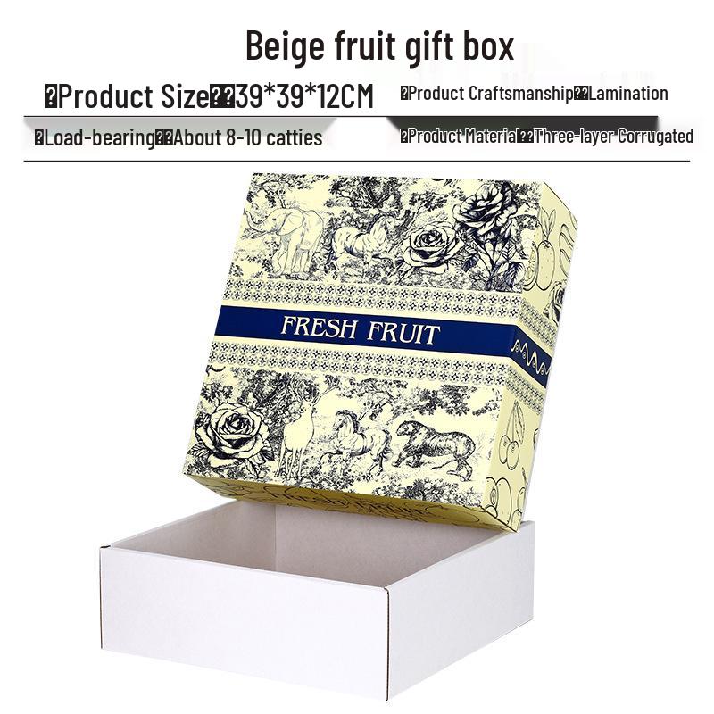 Ins Style Transparent Fruit & Flower Gift Box, 10 Jin Capacity, Leather Mixed Gift Box