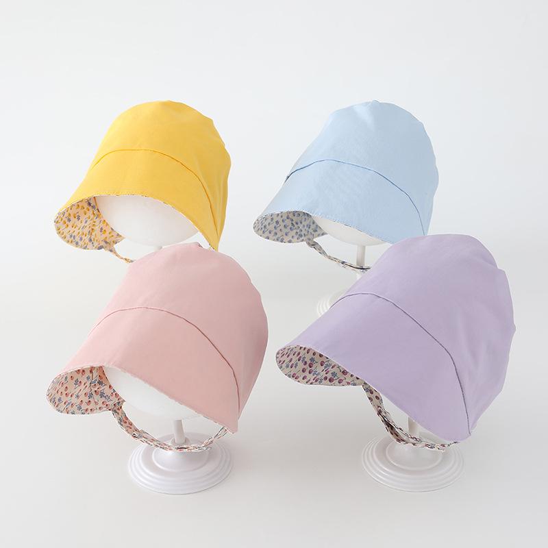 Reversible Floral Baby Sun Hat – Spring/Summer Wide Brim Bucket Hat for Girls