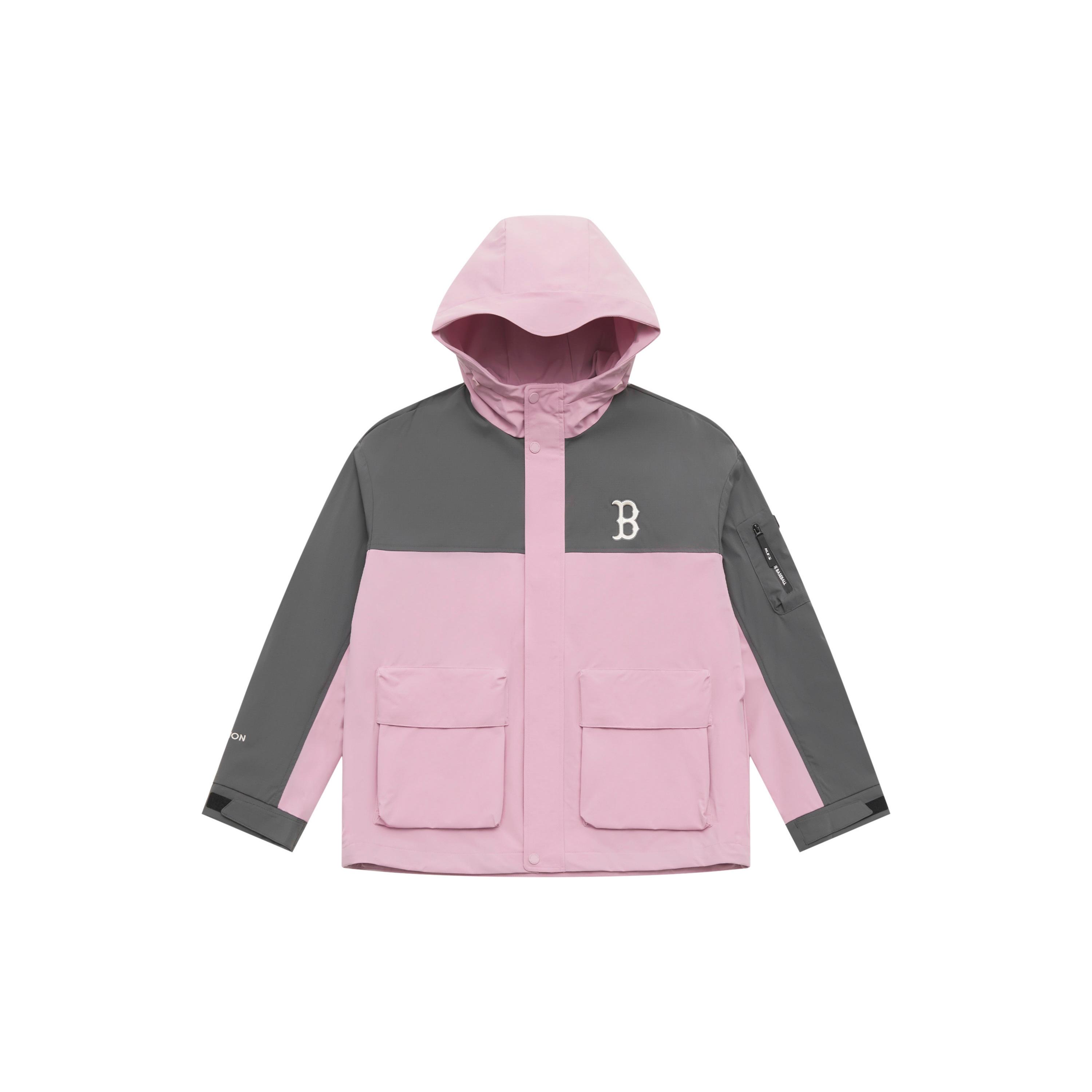 

New MLB Boston Red Sox Basic Collection SS25 Jacket Unisex Heather Gray Purple 3AWJB0551-43PPM XL