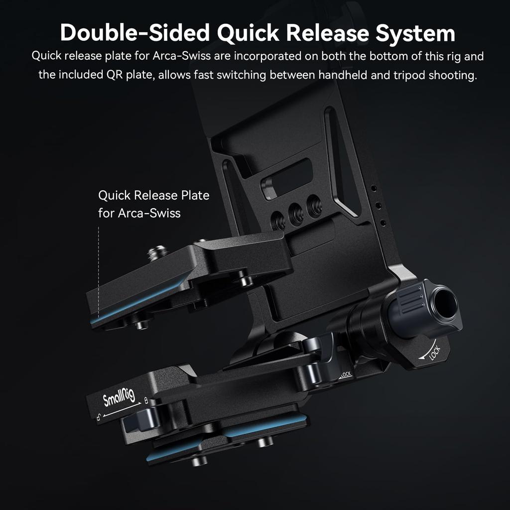 SmallRig Plate with Quick Release Plate for Thread Compact DSLR and Tripods V-Mount V-Lock, Arca-Swiss 1/4"-20 L-Shaped Cameras, Gimbals, (Product