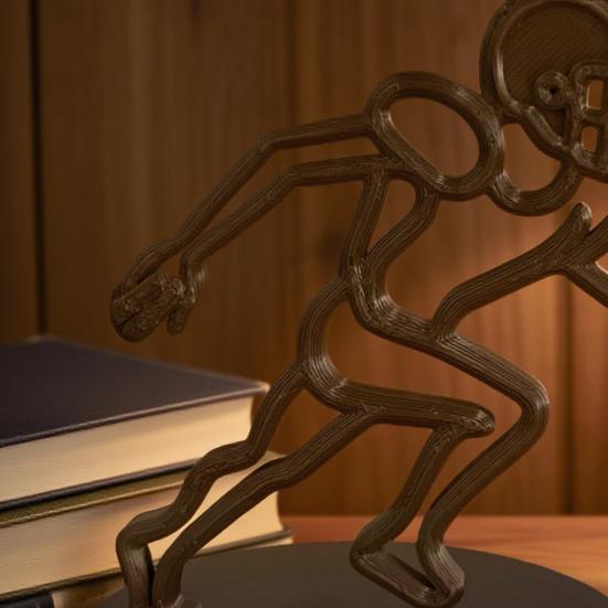 Rugby Player Statue with Round Base Plastic Athlete Table Sign Figurine Sculpture Home Office Desktop Decoration Ornament