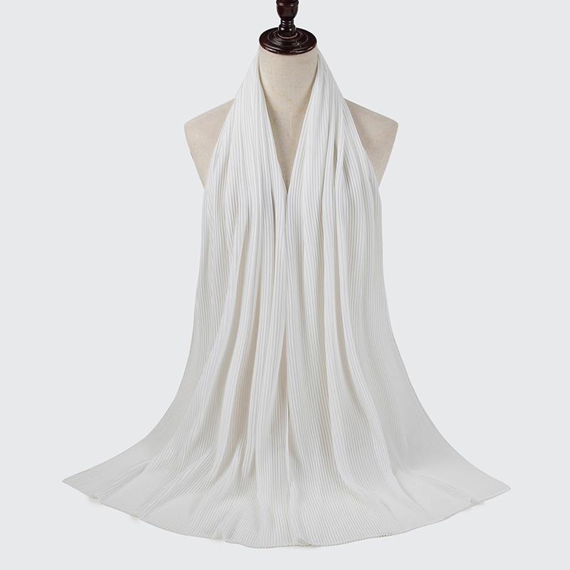 Muslim Pearl Chiffon High Quality Mini Pleated Chiffon Hijab Muslim Shawl For Women Hijab Scarf