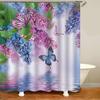 Floral Shower Curtain Spring Farmhouse Bathroom Curtain Waterproof Flowers Butterflies Leaves Bath Curtain with Hooks for Dormitory Shower Bathtub