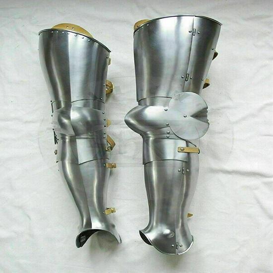 Mittelalterliches Beinpanzer-Set, Plattenbeine, Beinschienen mit Beinschienen und Beinschienen, das beste Halloween-Geschenk