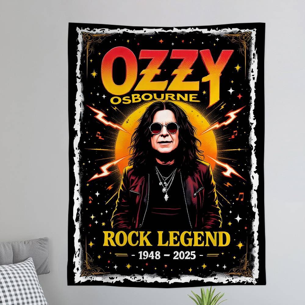 Retro Oozzy Oosbourne Band Colorful Tapestry Wall Hanging Hanging Tarot Hippie Wall Rugs Dorm Wall Art Decor