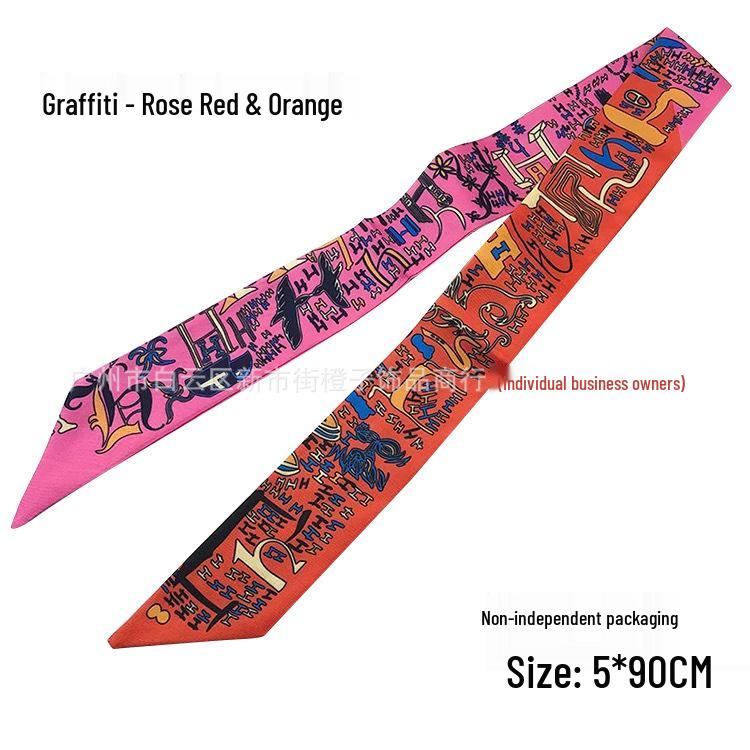 Silk Scarf Accessory: Long Ribbon for Bag, Headband, or Hair Tie