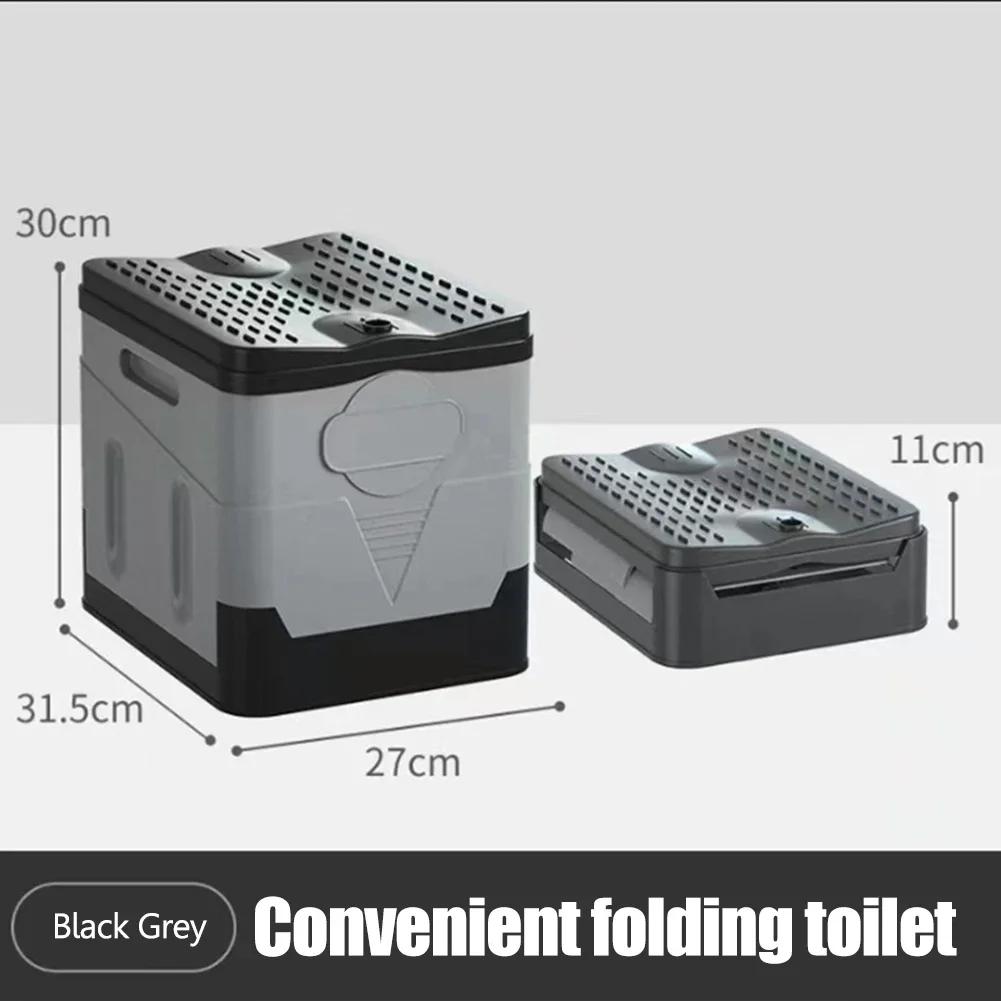 Folding Toilet Portable Outdoor Folding Toilet Strong Bearing Capacity Reusable Trash Can for Camping Hiking Trips