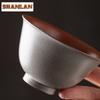 80ml Handmade Gray Coarse Pottery Gaiwan Retro Not Hot Respecting Tea Tureen Chinese Tea Maker Cover Bowl Cafe Accessories Craft