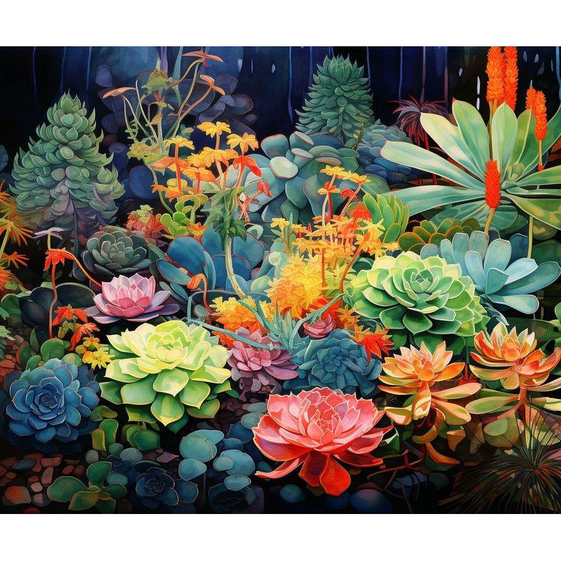 5d DIY Diamond Painting Full Square Succulent Plants Diamond Embroidery Beads Sets Mosaic Flower Rhinestone Picture