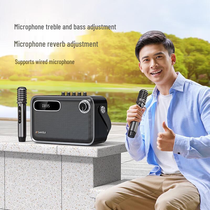 SANSUI Z5 Portable Bluetooth Speaker with Quad Bass CN plug (adapter included)