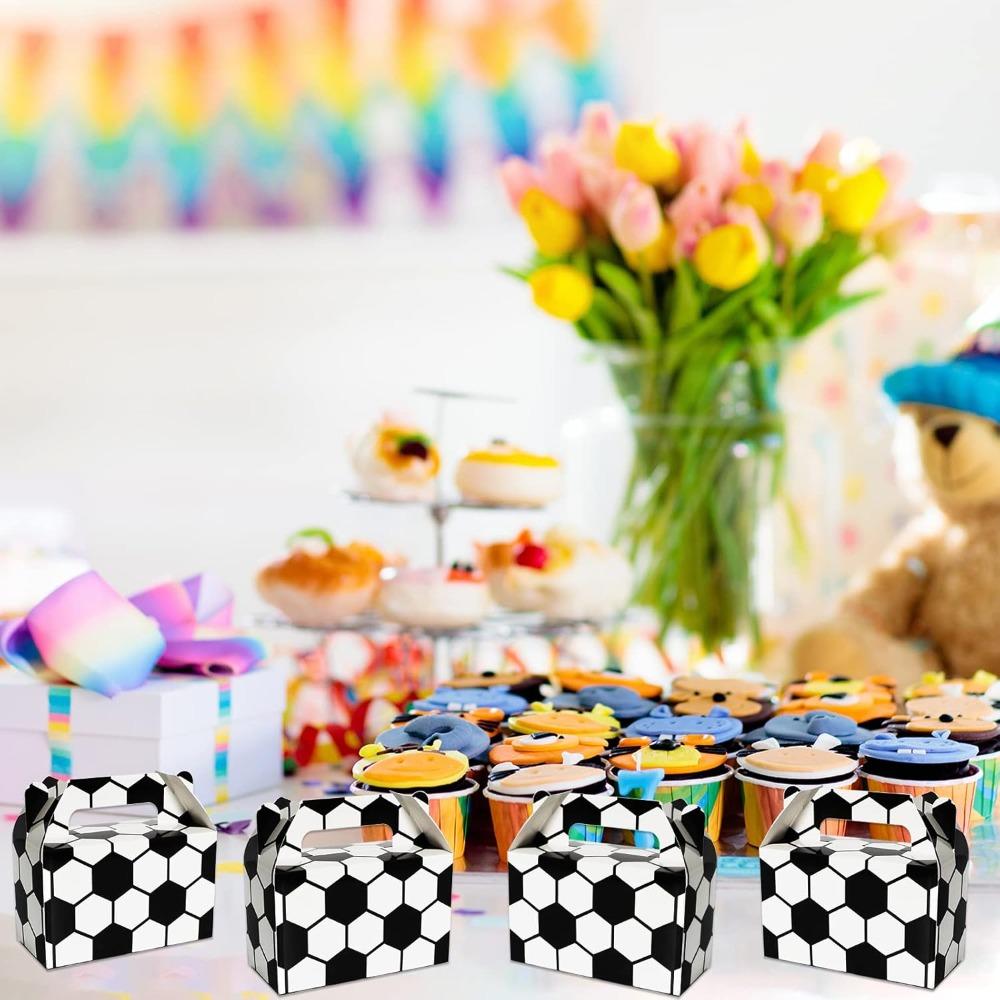24pcs Soccer Party Favor Box Golden Gift Boxes Treat Boxes for Soccer Birthday Decorations Soccer Team Gift Boxes Sports Themed Treat Boxes