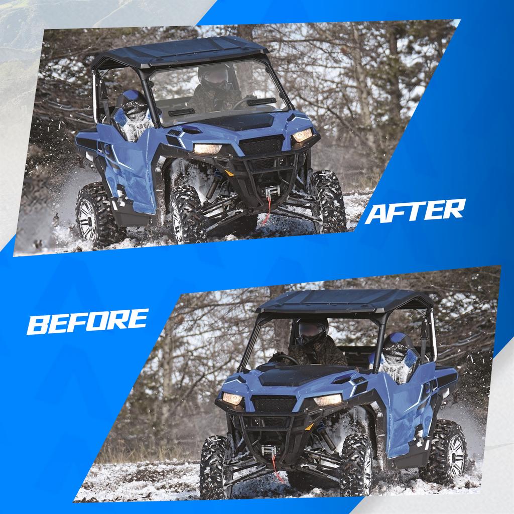 KEMIMOTO UTV Vented PC Front Full Windshield Compatible with Polaris General 1000 / 4 1000 /XP 1000 /XP 4 1000 2017-2024