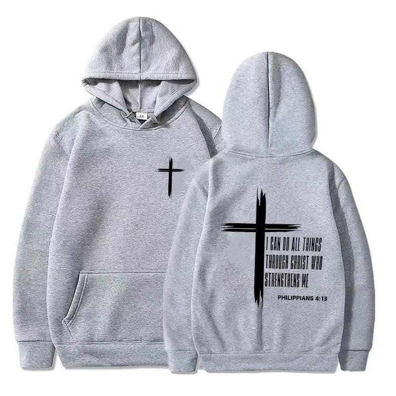 Text Printed Pullover Style Autumn Fashion Hooded Sweatshirt Casual Hooded Sweatshirt Suitable for Both Men and Women