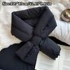 1pc Vintage Women's Winter Down Scarf - Thickened Neck Gaiter, Elastic Breathable Hand Washable, Decorative Warmth-Insulated