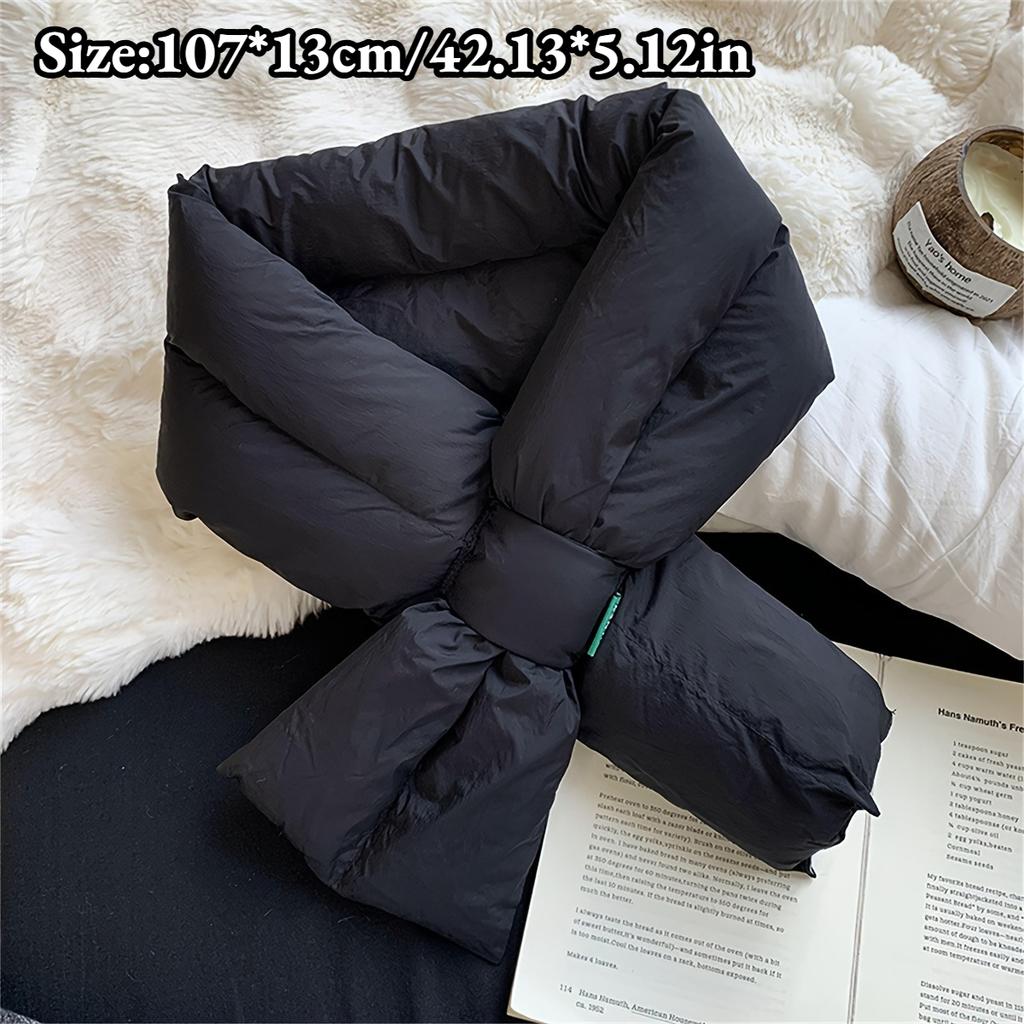 1pc Vintage Women's Winter Down Scarf - Thickened Neck Gaiter, Elastic Breathable Hand Washable, Decorative Warmth-Insulated