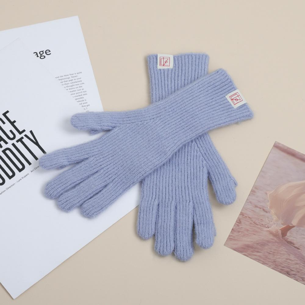 Korean Version of Autumn and Winter Long Finger Touch Touch Screen for Students Outdoor Riding Cold-proof Gloves