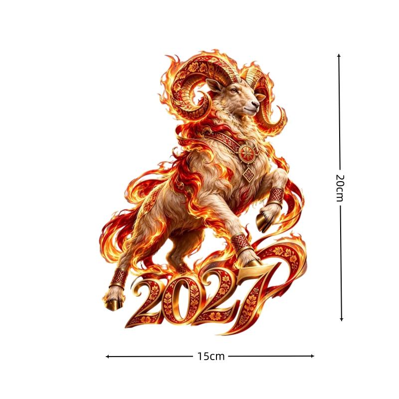 Christmas Sheep Zodiac Wall Stickers Detachable Festival Glass Window Decorations Art Wallpaper For Living Room Home Decor