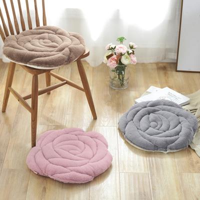 Winter Fluffy Rose Quilted Chair Cushion Thickened Office Home Dining Seat Pad Tatami Floor Mat