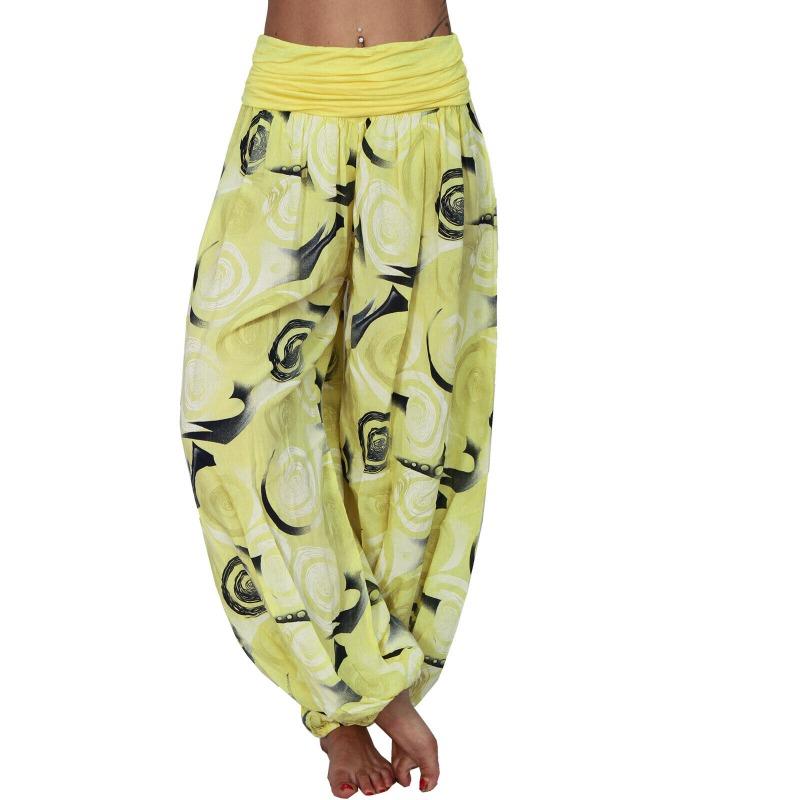 15 Color Women Casual Elastic Waist Plus Size Print Long Trousers Straight Loose Long Pants Haren