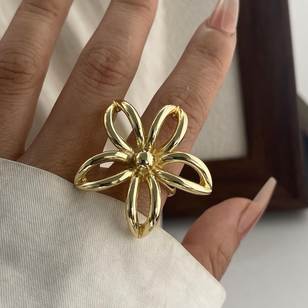 Xiaomi 925 Sterling Silver Rings for Women Couple Minimalist Handmade Simple Gold FLower Ring Fine Jewelry Gift Prevent Allergy