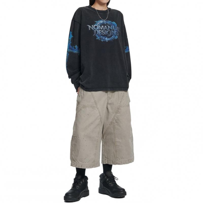 Painted Double Knee Shorts   Washed Beige