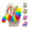 Keychain Pendant Stress Relief Squeeze Toy 3D Slug Fidget Spinner Anxiety Reduction Flexible Sensory Key Chain