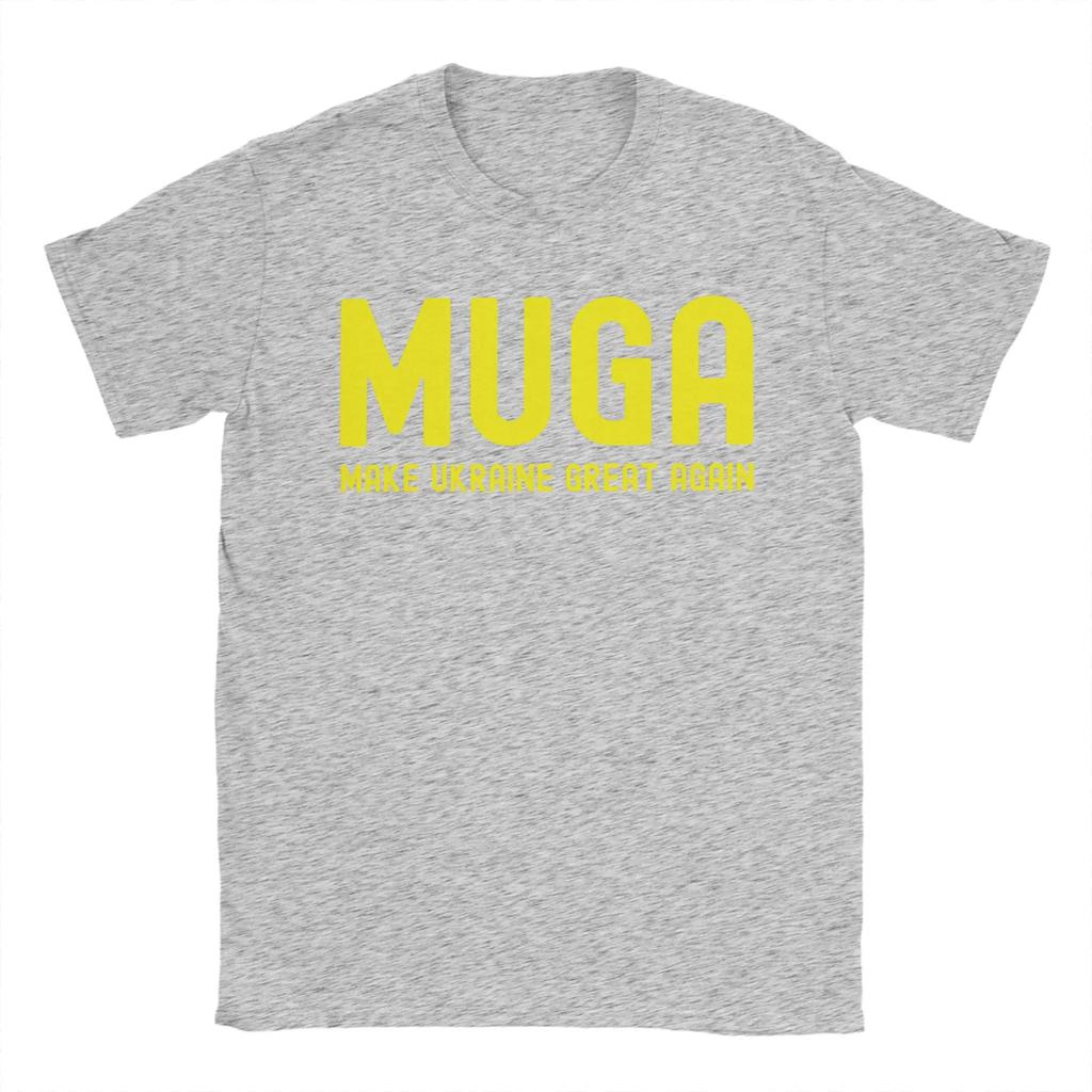 MUGA Make Ukraine Great Again  T-Shirts Men  Novelty 100% Cotton Tees Crew Neck Short Sleeve T Shirt Party Tops