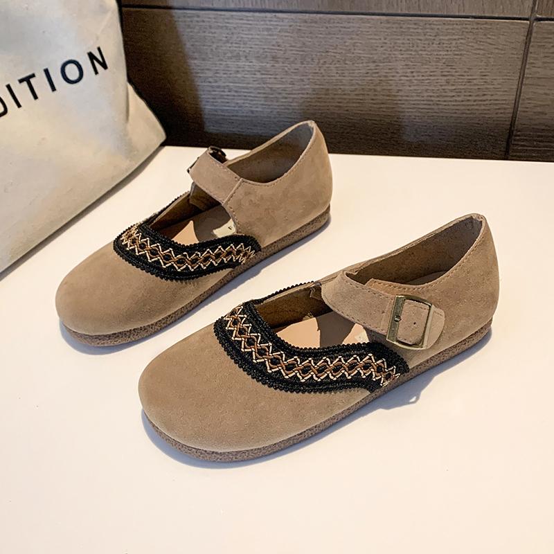 

Модные ретро туфли Мэри Джейн из мягкой искусственной кожи, женские этнические туфли-балетки с вышивкой, женские туфли-лоферы с круглым носком и ремешком с пряжкой 40 хаки