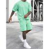 Men's Casual Summer Tracksuit with Short Sleeve Tee Utility Shorts