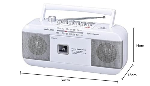 OHM AudioComm RCS-351Z 07-8379 Stereo Radio Cassette Player with Recording and Playback Function