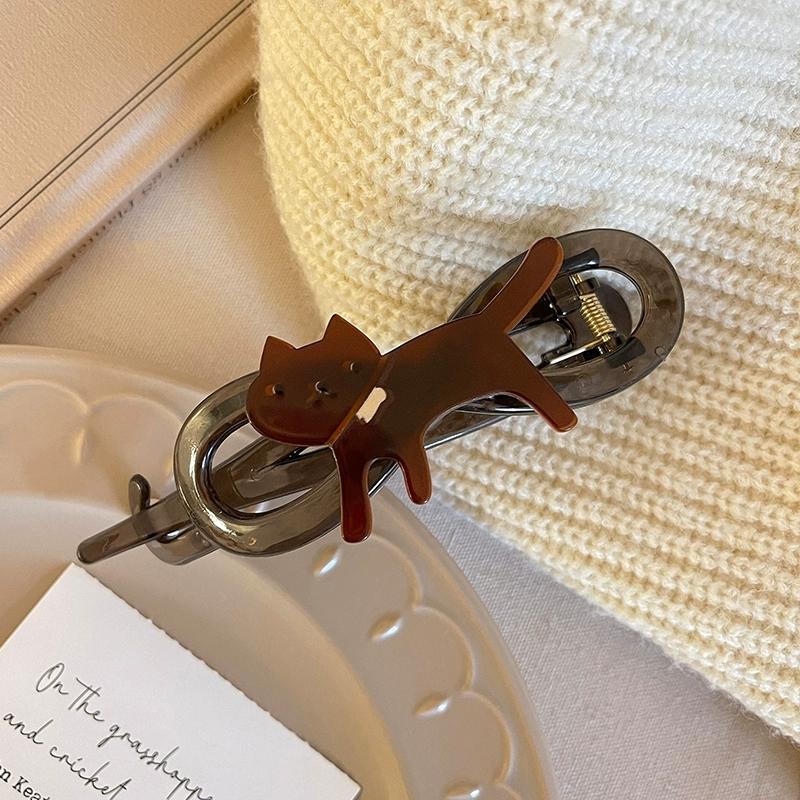 

y2k Милые леопардовые кошачьи заколки для скручивания волос, большого размера, заколка-автомат, заколки-крабы для волос, женские аксессуары для волос