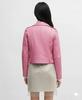 Women's Stylish Pink Leather Handmade Motorcycle Casual Lambskin Genuine Jacket