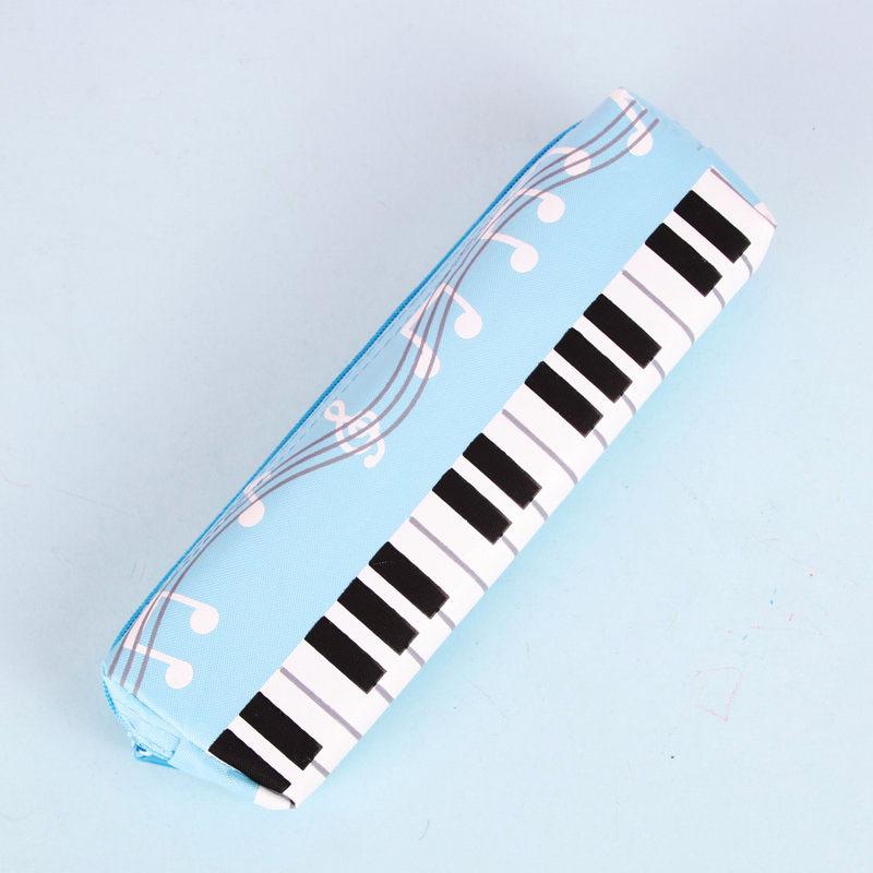 Creative Musical Note Piano Stationery Pouch Student Pencil Case Square Single Layer Oxford Cloth Pen Bag for Girls Boy