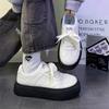 Spring Thick-soled Contrasting Color Women's Spring New Niche Versatile Hong Kong Style Heightening Board Shoes