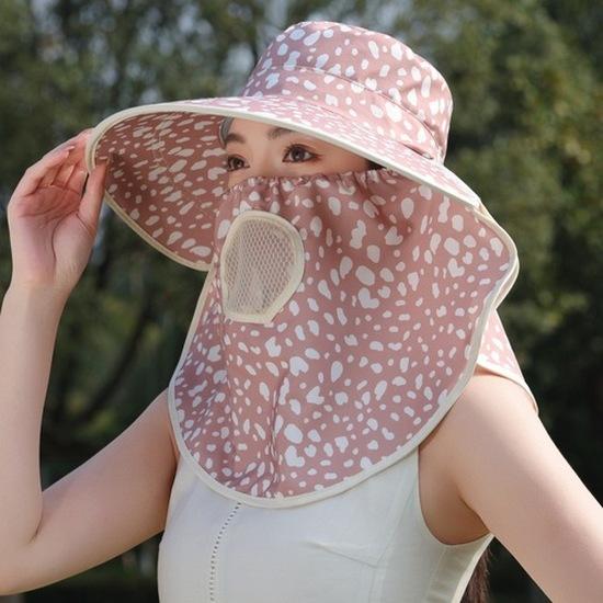 Women's summer sun protection hat, face and neck protection, wide-brimmed fisherman's hat, breathable sunshade, farm work hat, outdoor hat