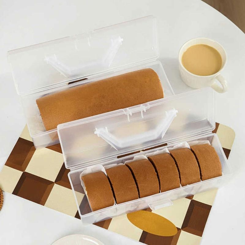Convenient Kitchen Cakes Organizers Roll Cake Preservation Box Airtight Seal Kitchen Storage Plastic Container