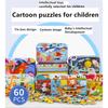 Neu 60 stück Holz Puzzle Spielzeug für Kinder Cartoon Fahrzeug Tier Holz Jigsaw Baby Lernen Pädagogisches Spielzeug