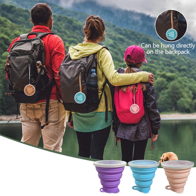 180Ml Folding Cup Food Grade Retractable Silicone Folding Cup Portable Portable Cup Outdoor Leisure Can Carry Coffee Cups