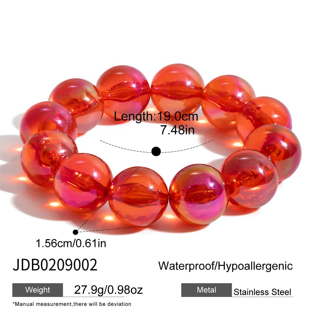 

Youthway Red Color Acrylic Beaded Bracelet For Women Lovely Party Wedding Elastic Bracelet Simple Fashion Jewelry Christmas Gift