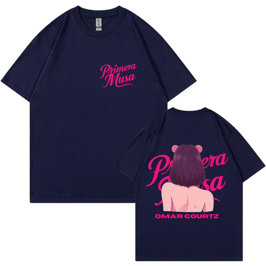 Rap Singer Omar Courtz Primera Musa 2026 Summer Mens Womens Street Pattern Aesthetics Hiphop Casual Cotton Tshirt