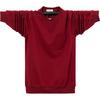 Korean Version of the New Loose Large Men's Warm Casual Sports Lapel Lightweight Soft Anti-wrinkle Breathable Cotton Long-sleeved T-shirt